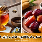 مقایسه عسل و خرما(کالری+ خواص و ارزش غذایی)